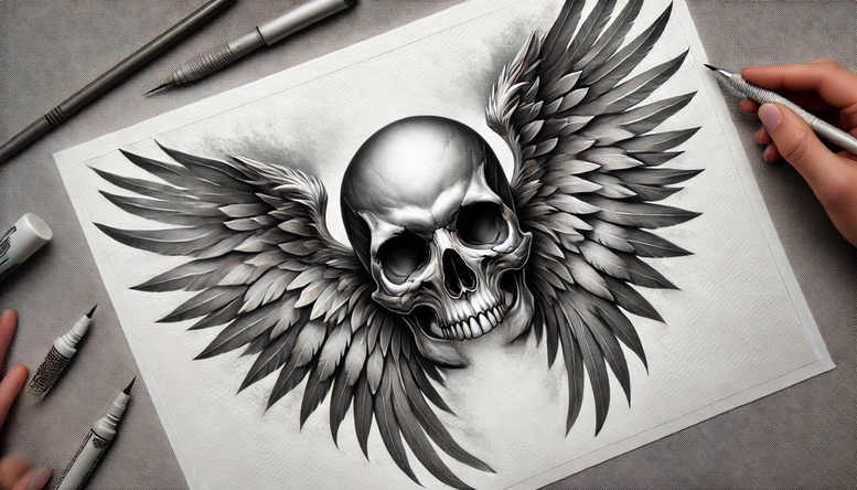 skulls tattoo design ideas Surrealism imaginative haunted symbol for inner arm