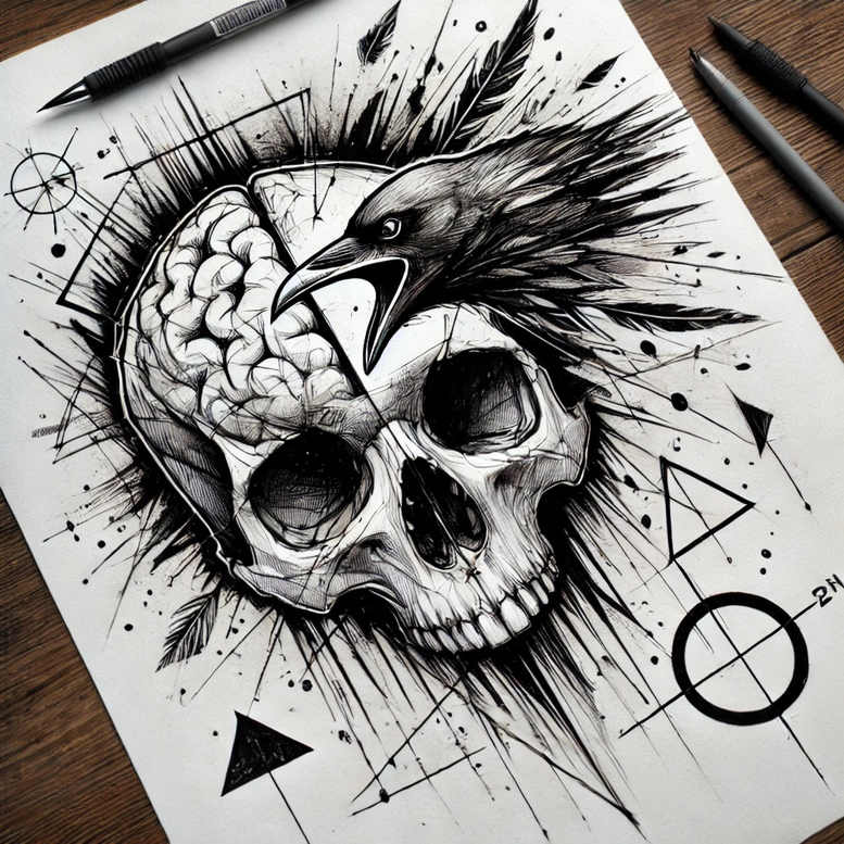 skulls tattoo design ideas artistic contrast morbid elegance determination and power