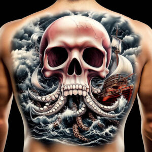 transformation-motif-skull-tattoo – tattoo design ideas free ai generated – gloomy – for-ribs – Gallery: skulls-inkby-ai