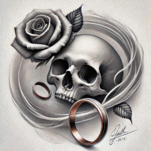 transformation-motif-skull-tattoo – tattoo design ideas free ai generated – twisted – for-abdomen – Gallery: skulls-inkby-ai