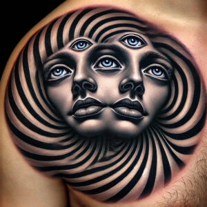 energy-motif-figure-tattoo – tattoo design ideas free ai generated – ominous – for-arm – Gallery: surrealistic-characters-inkby-ai