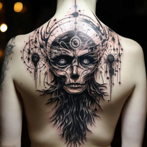 imagination-figure-tattoo – tattoo design ideas free ai generated – murky – for-stomach – Gallery: surrealistic-characters-inkby-ai