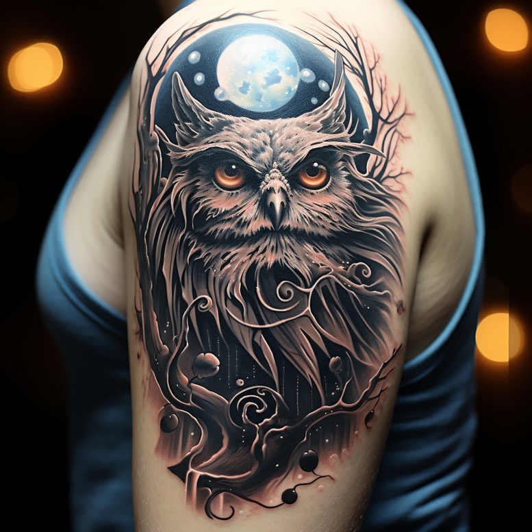 shaded-figure-tattoo – tattoo design ideas free ai generated – grotesque – for-heel – Gallery: surrealistic-characters-inkby-ai