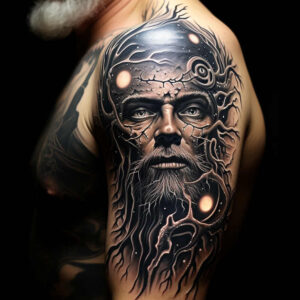 surrealistic-characters tattoo design ideas Realism precise gradient dream human for side torso