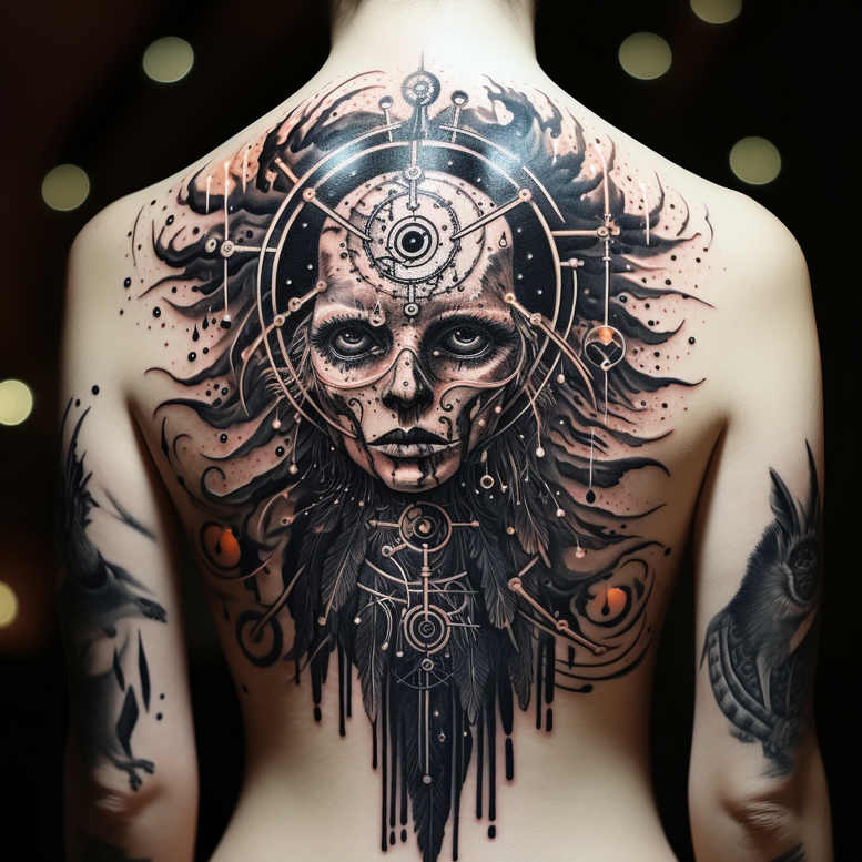 surrealistic-characters tattoo design ideas Realism reflective light imagined identity meaning strength