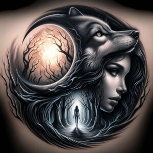 surrealistic-characters tattoo design ideas Realism light play inner world embodying perseverance