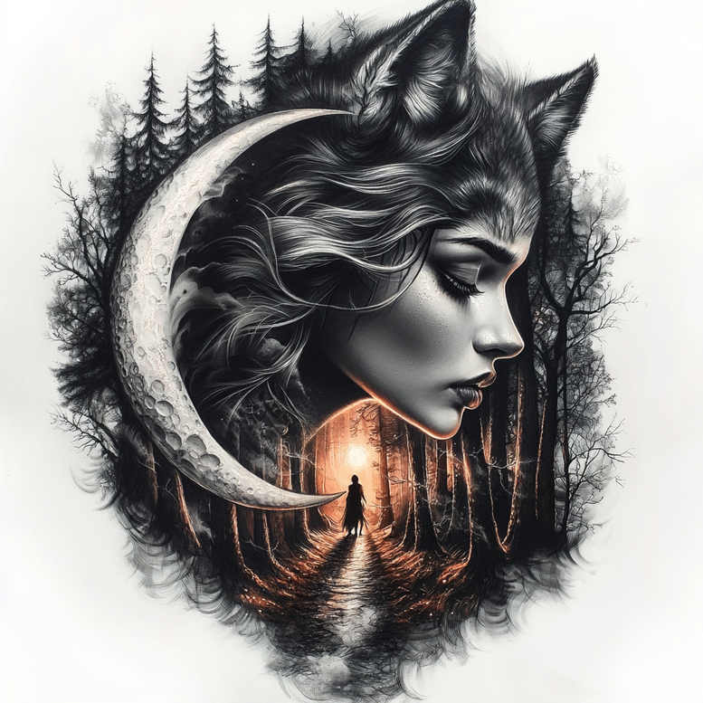 surrealistic-characters tattoo design ideas intricate paradox person for shoulder