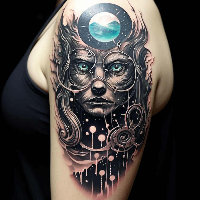 surrealistic-characters tattoo design ideas modern twist symbolic body for wrist side