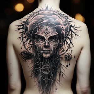 surrealistic-characters tattoo design ideas Realism light play symbolic body represents endurance