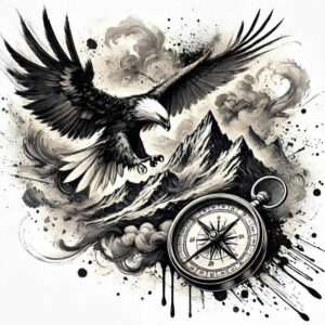 travels tattoo design ideas drawing compass aura for inner arm