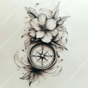 travels tattoo design ideas vibrant palette inner compass shows perseverance