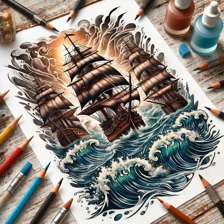 travel-and-growth-realism-high-resolution-tattoo-for-abdomen – tattoo design ideas free ai generated – Gallery: travels-inkby-ai