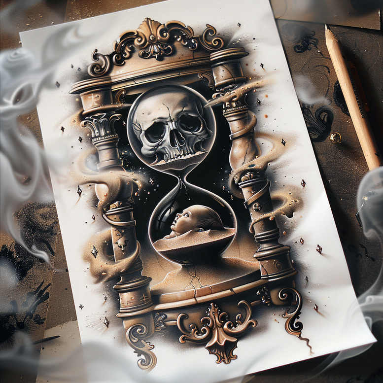 time-with-life-energy-for-men-realism-realistic-proportions-for-forearm – tattoo design ideas free ai generated – Gallery: watches-hourglass-inkby-ai