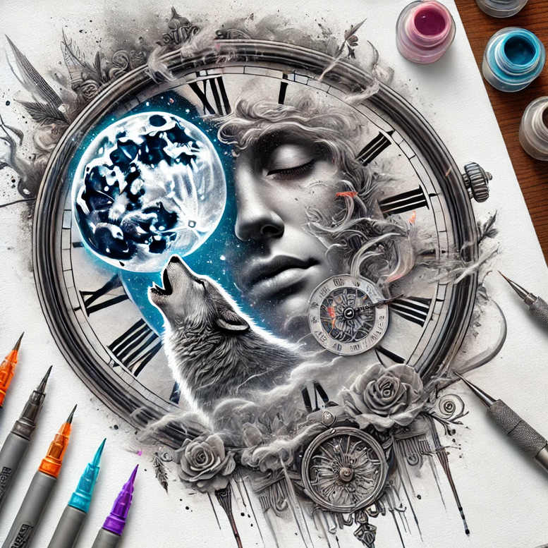 time-rebirth-symbol-neotraditional-layered-fill-for-inner-arm – tattoo design ideas free ai generated – Gallery: watches-hourglass-inkby-ai