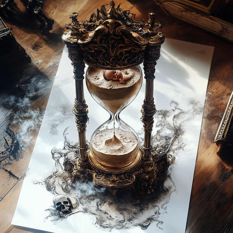 time-evolution-symbol-realism-surface-complexity-for-heel – tattoo design ideas free ai generated – Gallery: watches-hourglass-inkby-ai