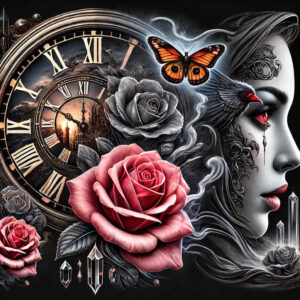 watches-hourglass tattoo design ideas Surrealism enigmatic visuals dust fall for lower arm