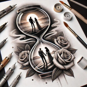 watches-hourglass tattoo design ideas dreamlike fleeting tattoo embodying perseverance