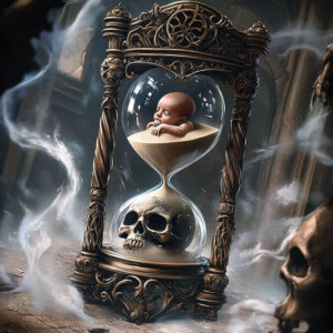 watches-hourglass tattoo design ideas Neotraditional vivid color fragile time for back
