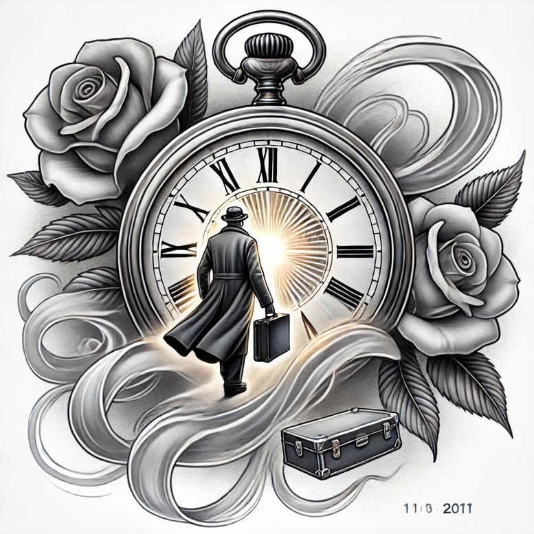 watches-hourglass tattoo design ideas Surrealism morphic fragile time meaning strength