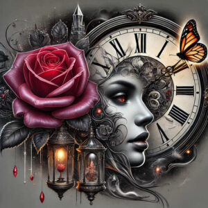 watches-hourglass tattoo design ideas Surrealism melting forms symbolic countdown for lower thigh