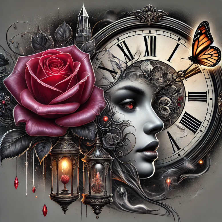 watches-hourglass tattoo design ideas Surrealism melting forms symbolic countdown for lower thigh