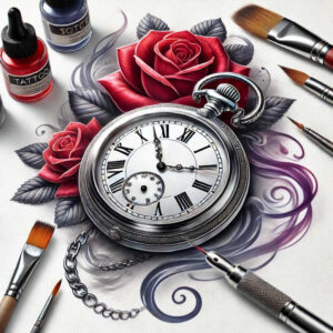 watches-hourglass tattoo design ideas crisp lines symbolic countdown shows strength