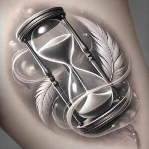 watches-hourglass tattoo design ideas expressive color symbolic countdown symbol of perseverance