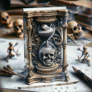 watches-hourglass tattoo design ideas Surrealism hallucinogenic time funnel for thigh