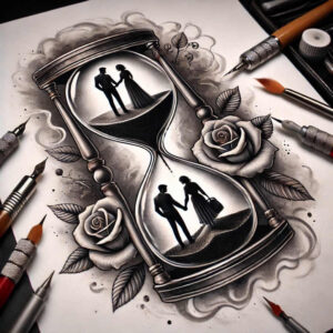 instant-surrealism-shimmering-forms-for-collarbone – tattoo design ideas free ai generated – Gallery: watches-hourglass-inkby-ai