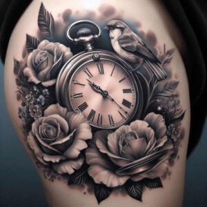 time-journey-symbol-surrealism-enigmatic-aura-for-hip – tattoo design ideas free ai generated – Gallery: watches-hourglass-inkby-ai