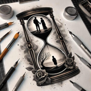 time-with-3d-effect-realism-natural-contrast-for-foot – tattoo design ideas free ai generated – Gallery: watches-hourglass-inkby-ai