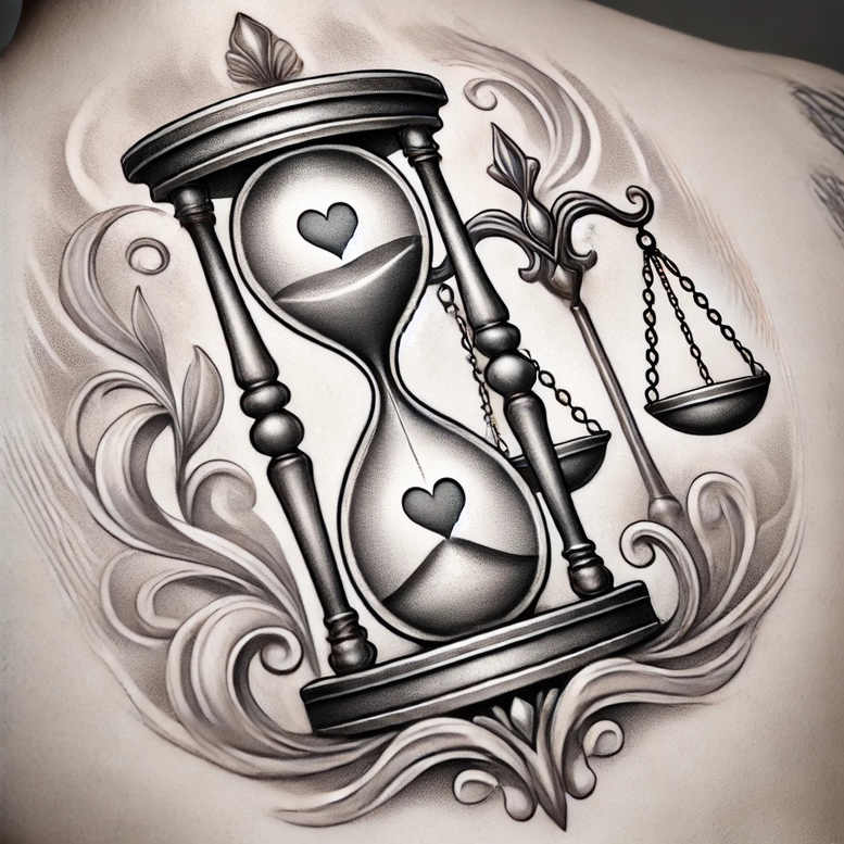 time-with-symbolism-neotraditional-bold-color-for-heel – tattoo design ideas free ai generated – Gallery: watches-hourglass-inkby-ai