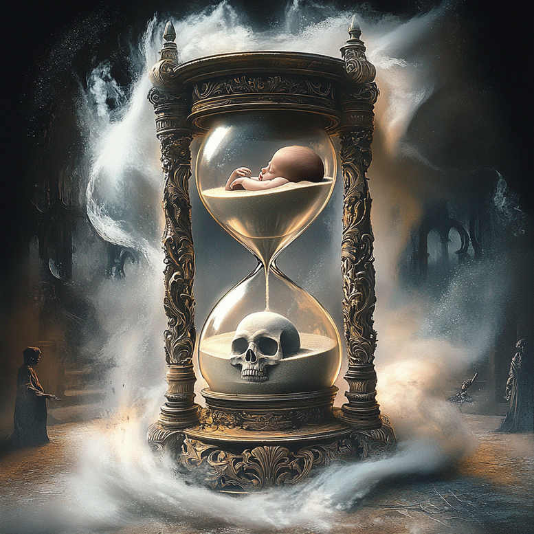time-evolution-symbol-surrealism-metaphysical-for-toe – tattoo design ideas free ai generated – Gallery: watches-hourglass-inkby-ai