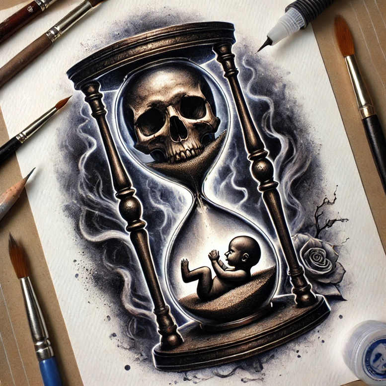 time-with-symbolism-surrealism-illusionary-for-biceps – tattoo design ideas free ai generated – Gallery: watches-hourglass-inkby-ai