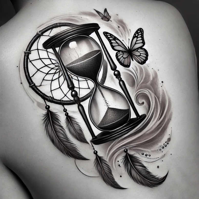 time-infinity-symbol-surrealism-esoteric-for-elbow – tattoo design ideas free ai generated – Gallery: watches-hourglass-inkby-ai