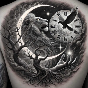 time-symbol-neotraditional-subtle-tone-for-back-of-neck – tattoo design ideas free ai generated – Gallery: watches-hourglass-inkby-ai