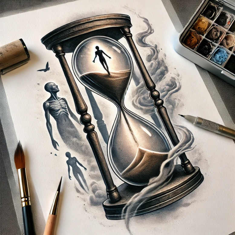 time-in-motion-realism-anatomical-accuracy-for-back – tattoo design ideas free ai generated – Gallery: watches-hourglass-inkby-ai