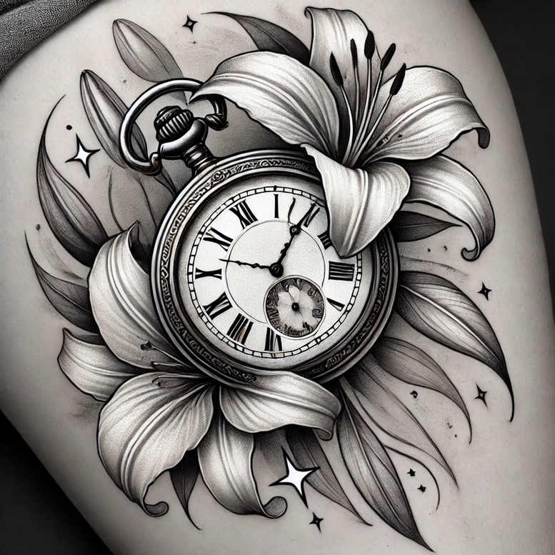 time-with-life-energy-for-men-realism-realistic-for-sternum – tattoo design ideas free ai generated – Gallery: watches-hourglass-inkby-ai