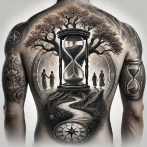 time-energy-symbol-neotraditional-bold-motifs-for-sternum – tattoo design ideas free ai generated – Gallery: watches-hourglass-inkby-ai