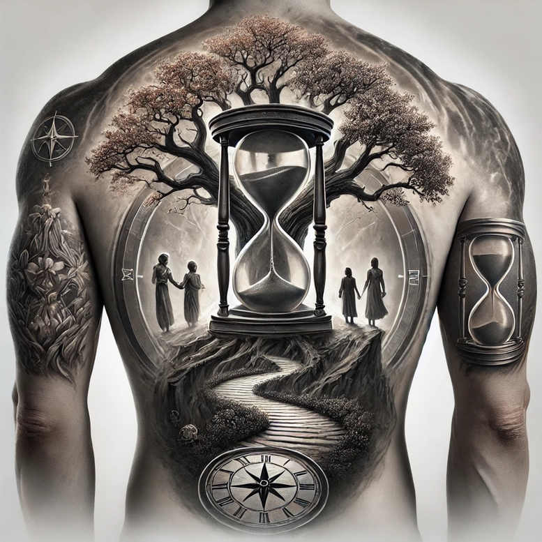 time-energy-symbol-neotraditional-bold-motifs-for-sternum – tattoo design ideas free ai generated – Gallery: watches-hourglass-inkby-ai