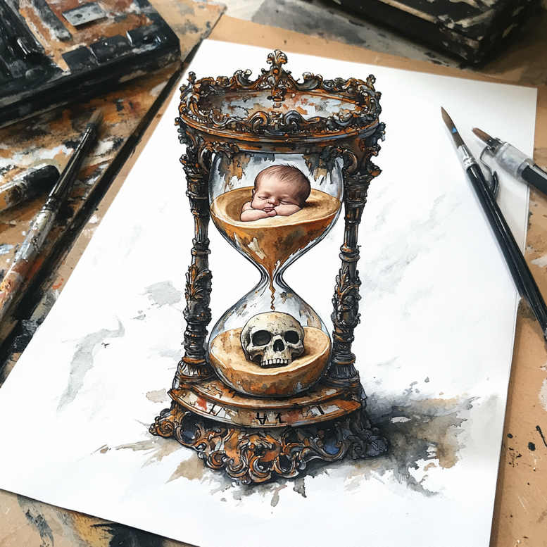 time-with-3d-effect-realism-fine-lines-for-hand – tattoo design ideas free ai generated – Gallery: watches-hourglass-inkby-ai