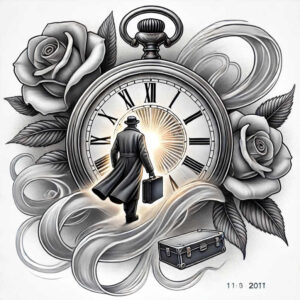 time-history-motif-neotraditional-bold-texture-for-stomach – tattoo design ideas free ai generated – Gallery: watches-hourglass-inkby-ai