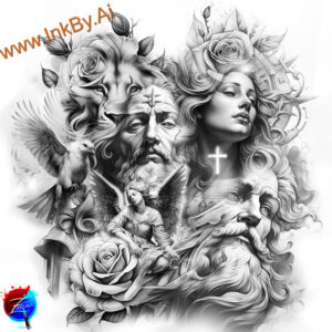 water-animals tattoo design ideas Surrealism bizarre wild water for side