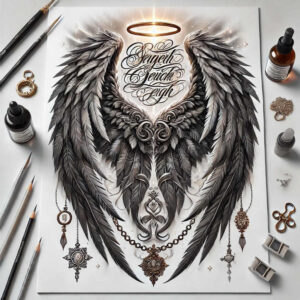 expressive-wings-tattoo – tattoo design ideas free ai generated – surrealism-visionary – for-hip – Gallery: wings-inkby-ai