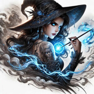 witches tattoo design ideas Surrealism blurred boundaries broom spirit for triceps