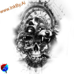 for-women – tattoo design ideas free ai generated – neotraditional-bold-texture – for-lower-back – Gallery: wolves-inkby-ai