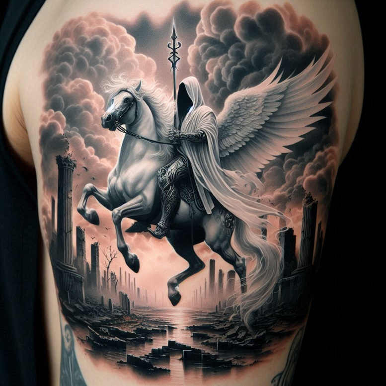 angel – tattoo design ideas free ai generated – realism-photo-realistic – for-arm – Gallery: angel-inkby-ai