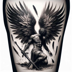 angel – tattoo design ideas free ai generated – realism-photo-realistic – for-arm – Gallery: angel-inkby-ai