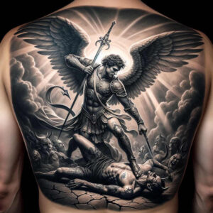 angel – tattoo design ideas free ai generated – realism-photo-realistic – for-arm – Gallery: angel-inkby-ai