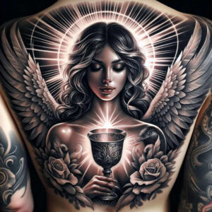angel – tattoo design ideas free ai generated – realism-photo-realistic – for-arm – Gallery: angel-inkby-ai